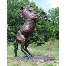 Scultura di cavallo di salto di ottone della forma di vita di vendita calda